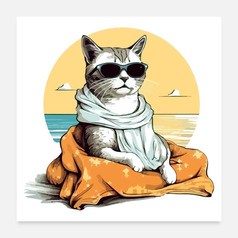 Jouk le chat pacha Poster 60 x 60 cm