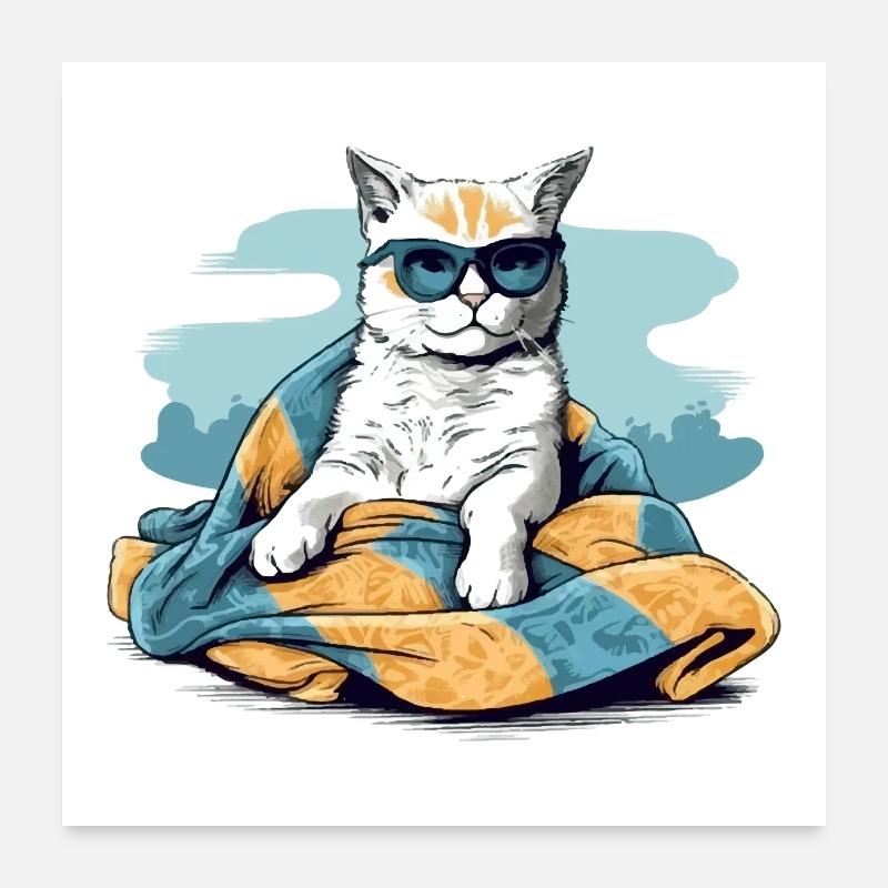 Jiko, die Pascha-Katze Poster 60x60 cm