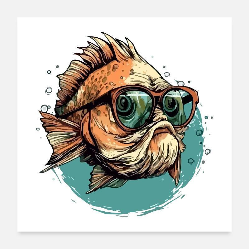 Kazo the spectacled fish Poster 24" x 24" (60x60 cm)