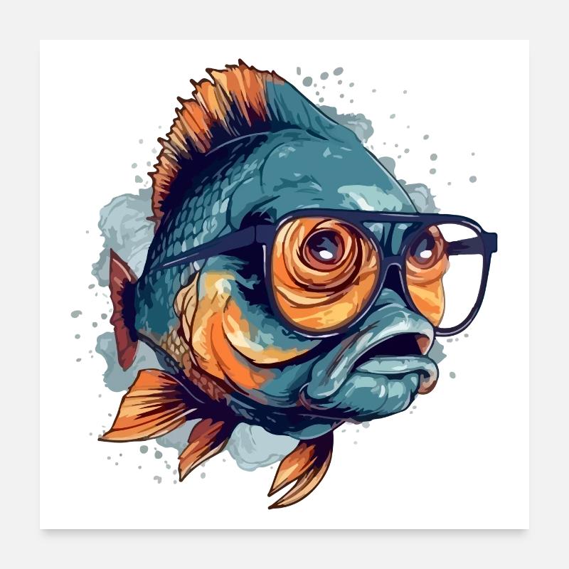 Blop the spectacled fish Poster 24" x 24" (60x60 cm)