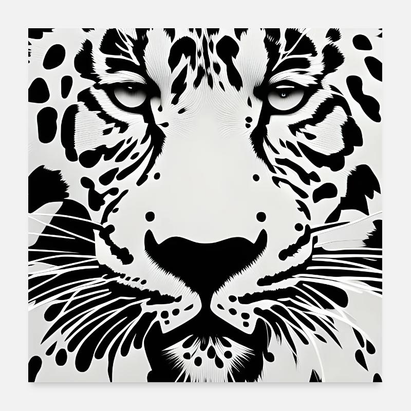 Schneeleoparden-Gesichtskunst Poster 60x60 cm