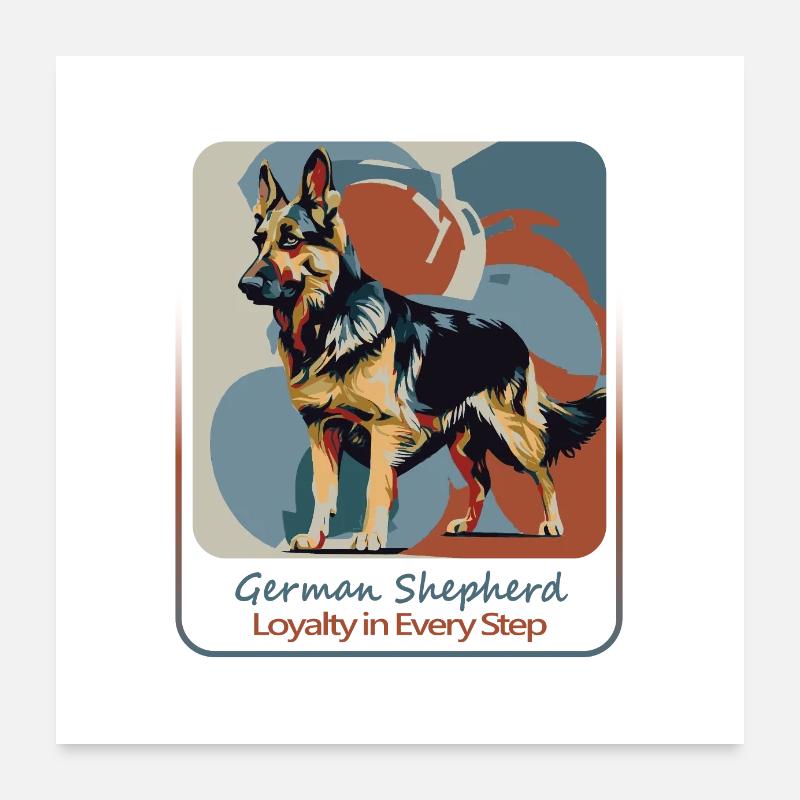 Fidèle compagnon berger Poster 60 x 60 cm