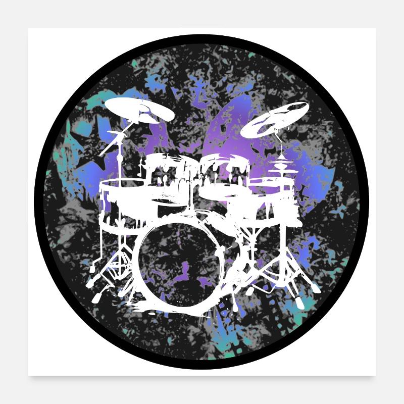 Schlagzeug Poster 60x60 cm