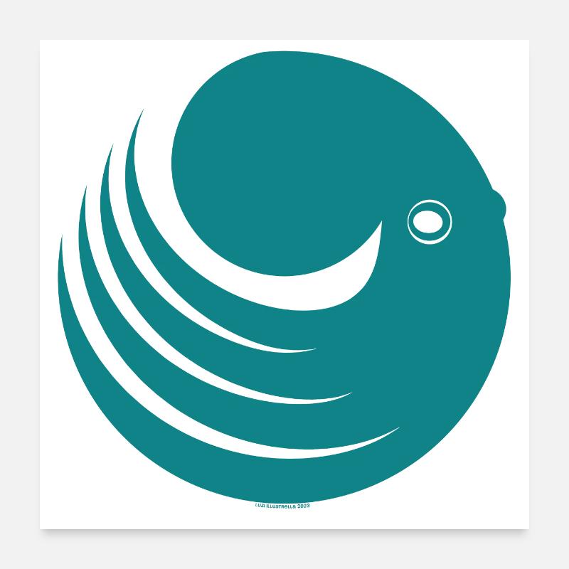 Octopus Octopus Squid Logo graphique Maritime Cool Poster 60 x 60 cm