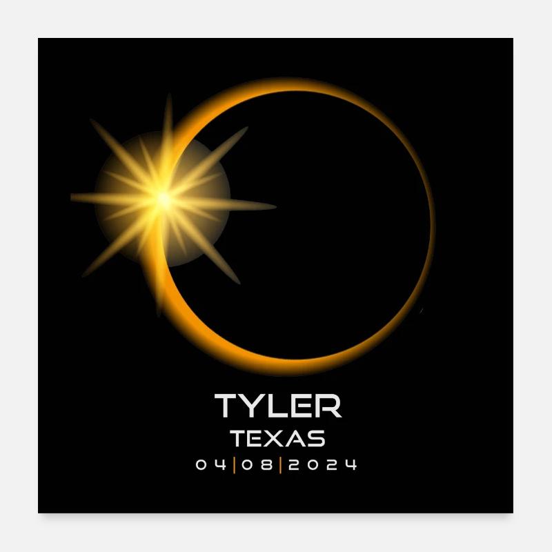 Tyler Texas Eclipse 2024 Souvenir 8. April Cool Poster 60x60 cm