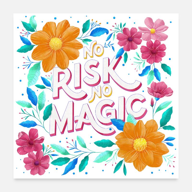 Magie et fleurs Poster 60 x 60 cm