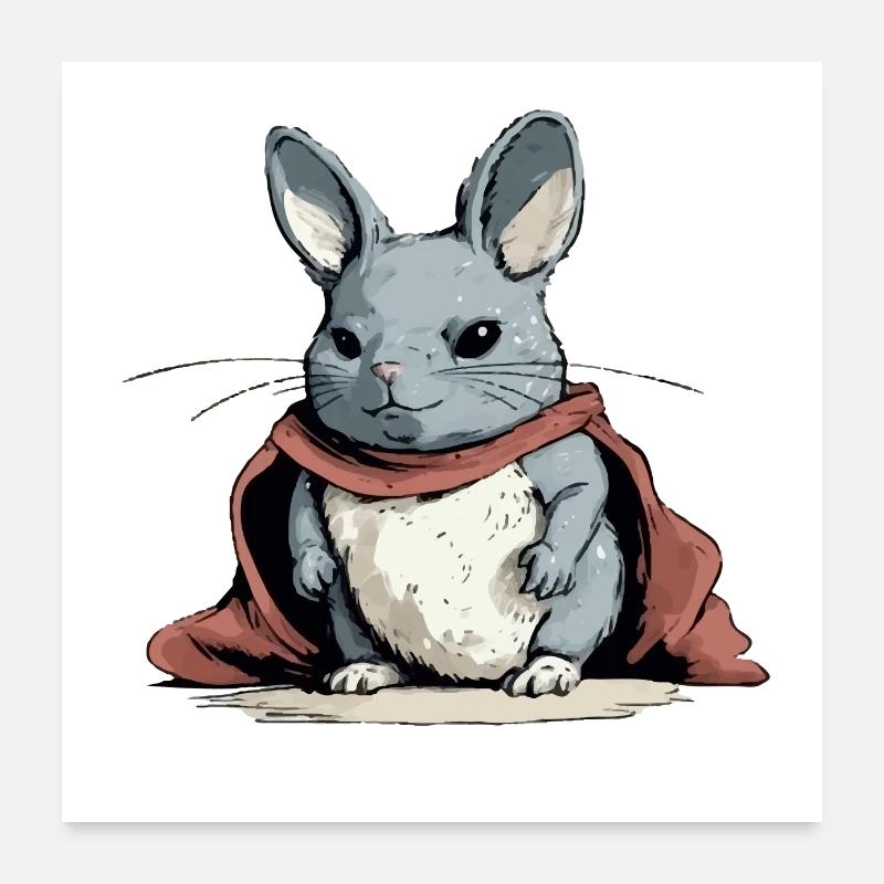 Kiki the chinchilla Poster 24" x 24" (60x60 cm)
