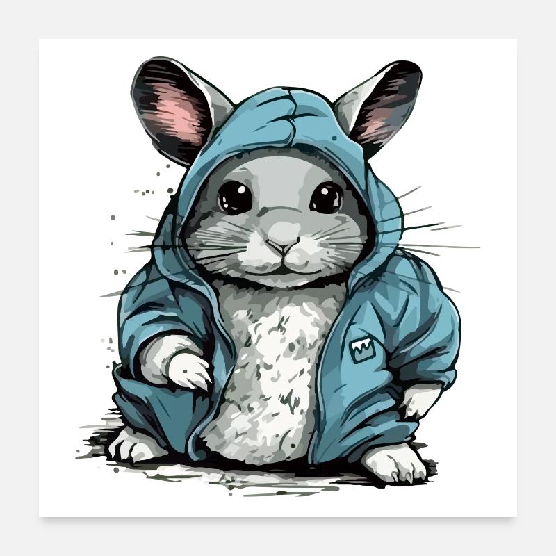 Bibi le chinchilla Poster 60 x 60 cm