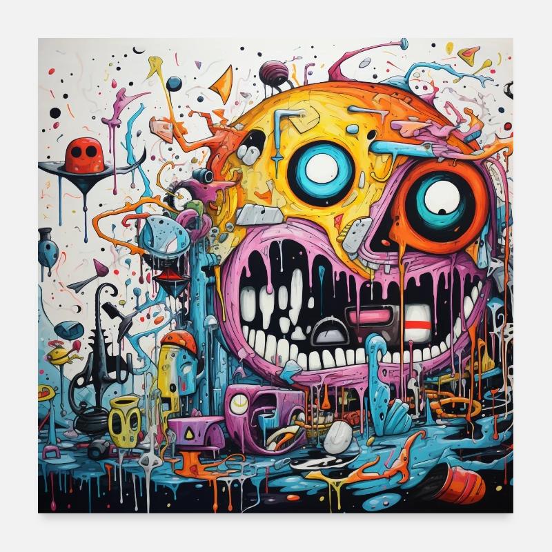 Monster Doodle 4 Poster 60x60 cm