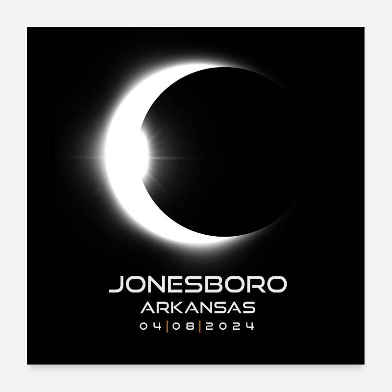 Jonesboro Arkansas Eclipse 2024 Souvenir Cool Poster 24" x 24" (60x60 cm)