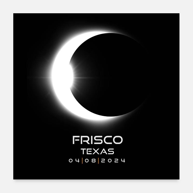 Frisco Texas Eclipse 2024 Cooles Souvenir Erinnerungsstück Poster 60x60 cm