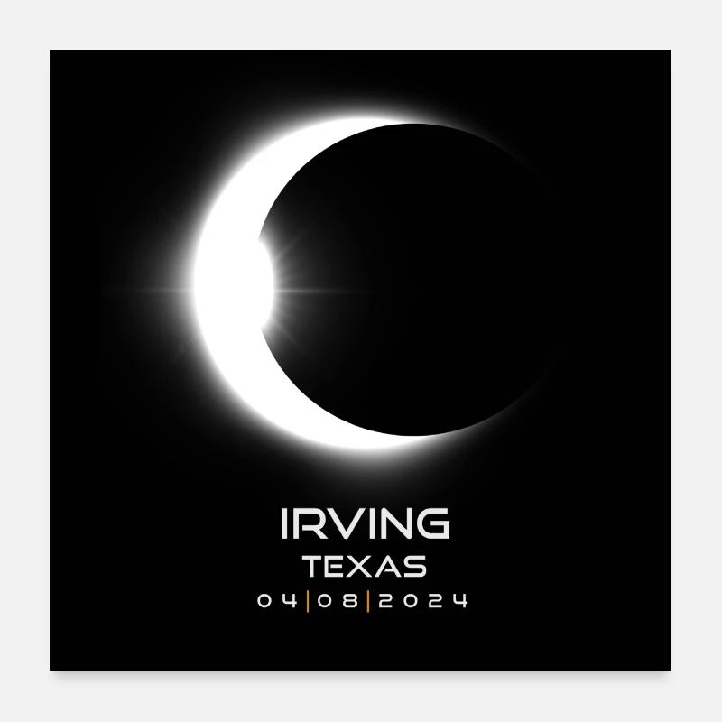 Irving Texas Eclipse 2024 Cooles Souvenir Erinnerungsstück Poster 60x60 cm