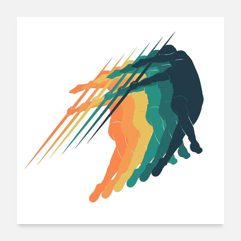 Retro-Speerwurf Poster 60x60 cm