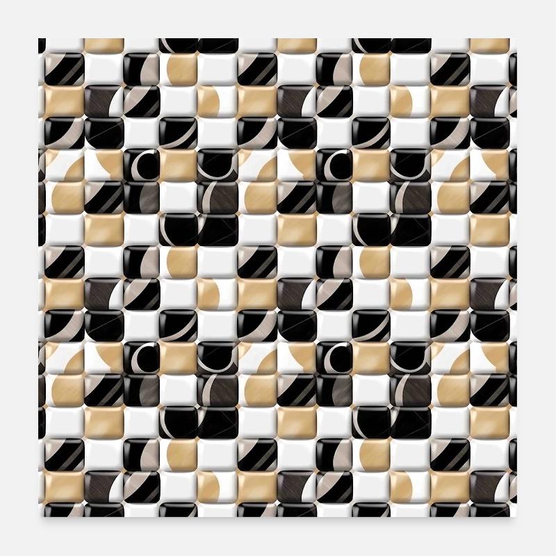 Smooth Stones Seamless Pattern Gemstones Polished Poster 24" x 24" (60x60 cm)