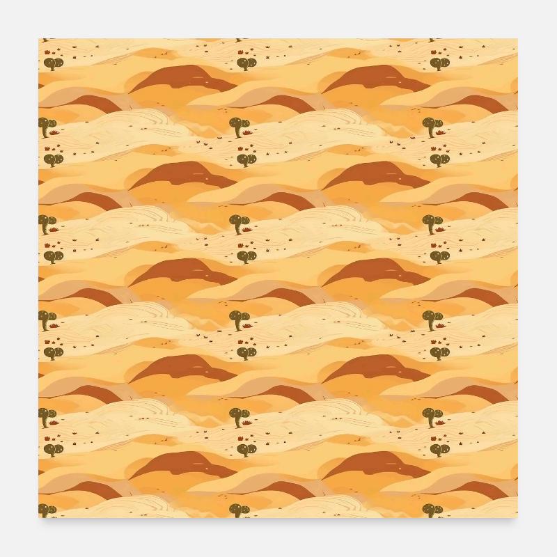 Désert Sans Couture Motif Sable Dunes du Sahara Arabe Poster 60 x 60 cm