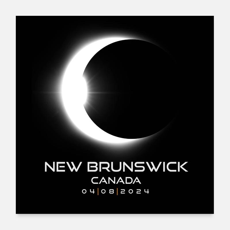 Nouveau-Brunswick Canada Eclipse 2024 Souvenir Cool Poster 60 x 60 cm
