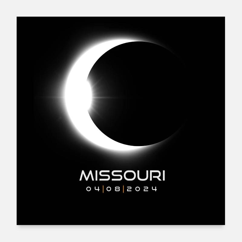 Missouri Eclipse 2024 Souvenir Cool Avril Poster 60 x 60 cm