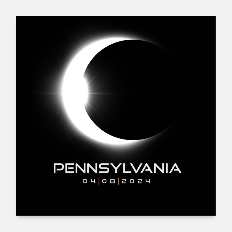 Pennsylvania Eclipse 2024 Souvenir Cooles Andenken Poster 60x60 cm
