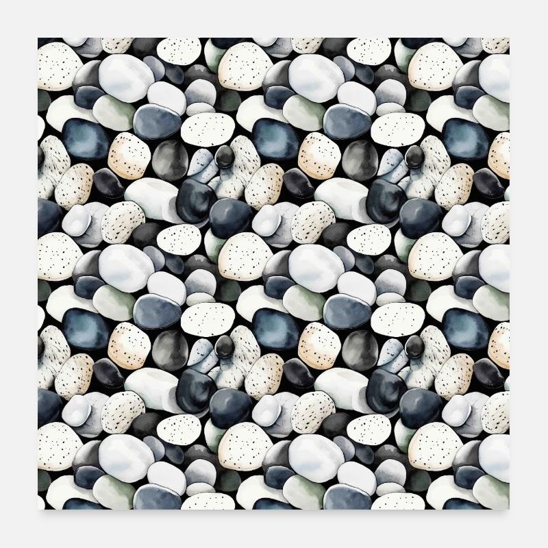 Smooth Stones Seamless Pattern Gemstones Polished Poster 24" x 24" (60x60 cm)