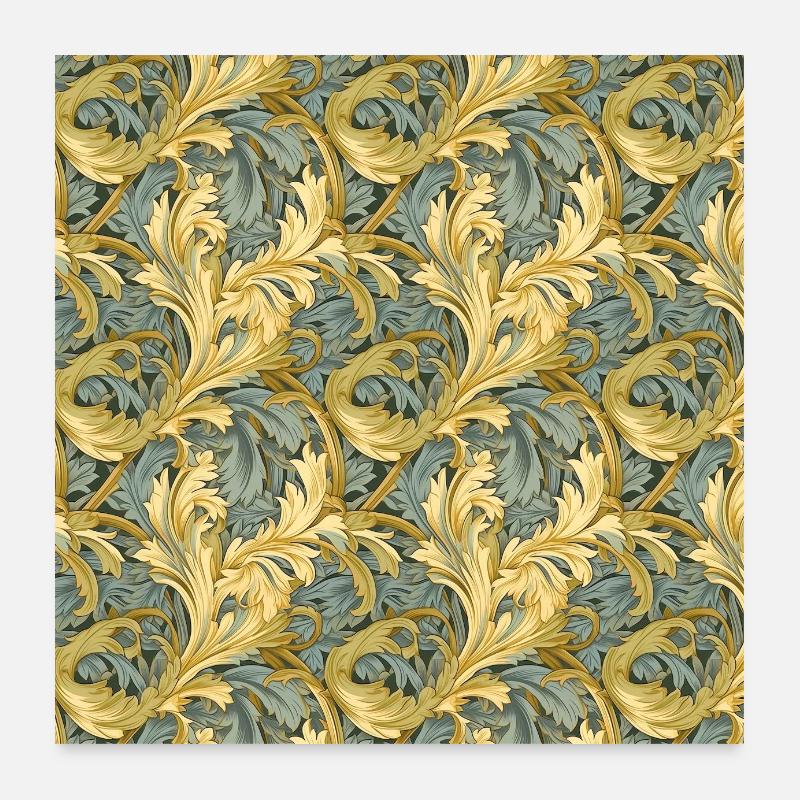 Leaves Seamless Pattern Leaf Foliage Nature Print Poster 24" x 24" (60x60 cm)