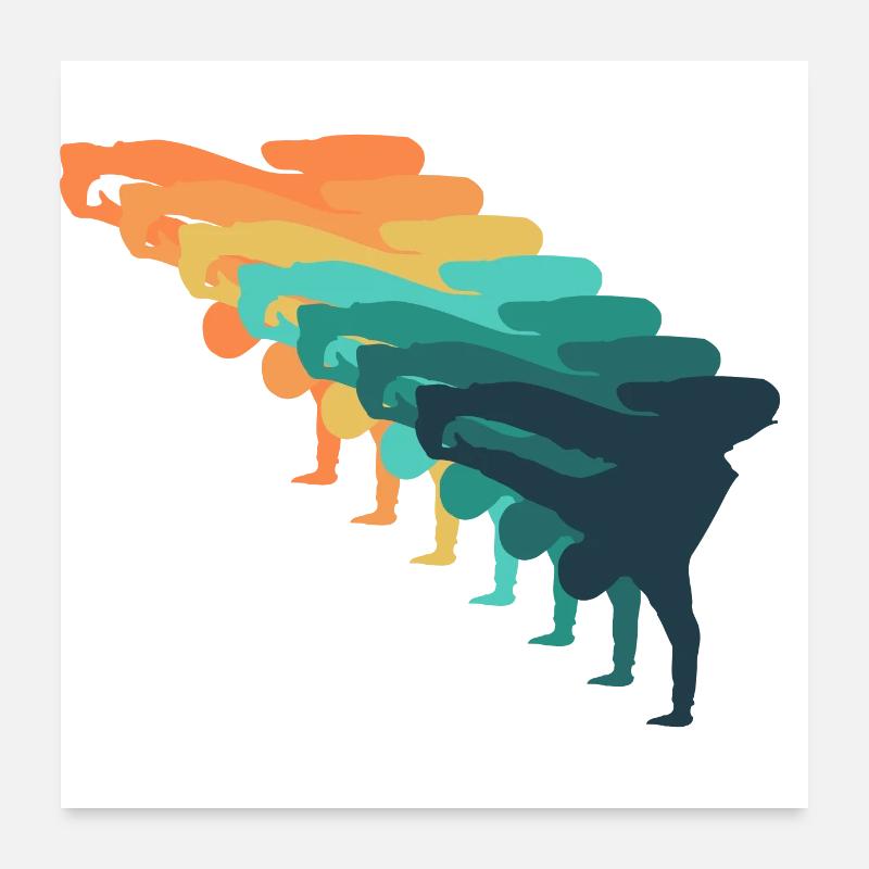 Retro breakdance Poster 24" x 24" (60x60 cm)