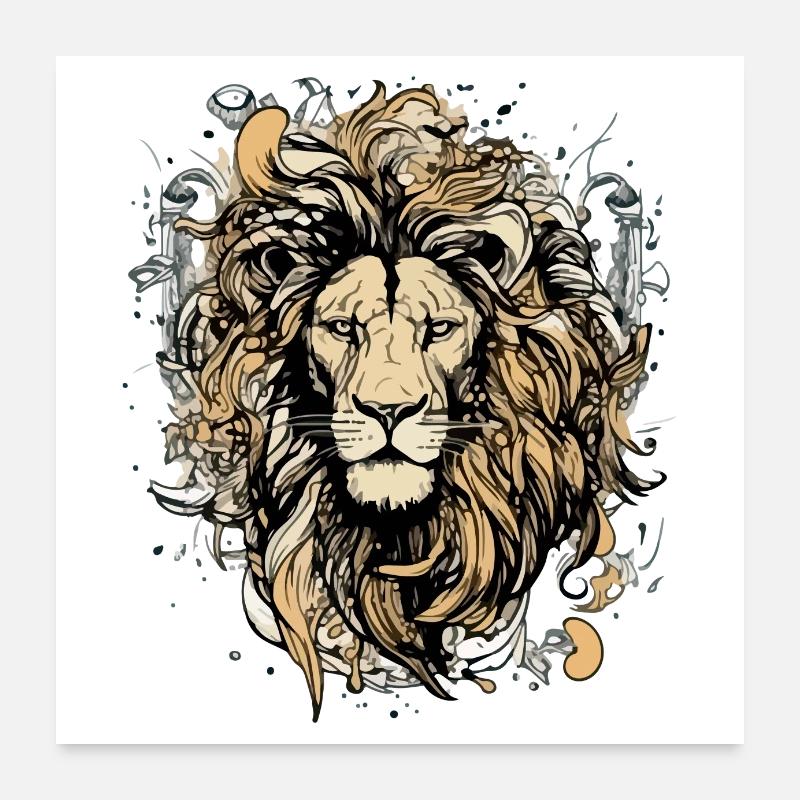 Grik the Lion Poster 24" x 24" (60x60 cm)