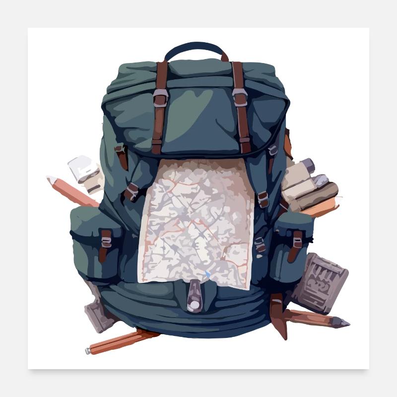 Sac de voyage n°2 - Poster 60 x 60 cm - blanc