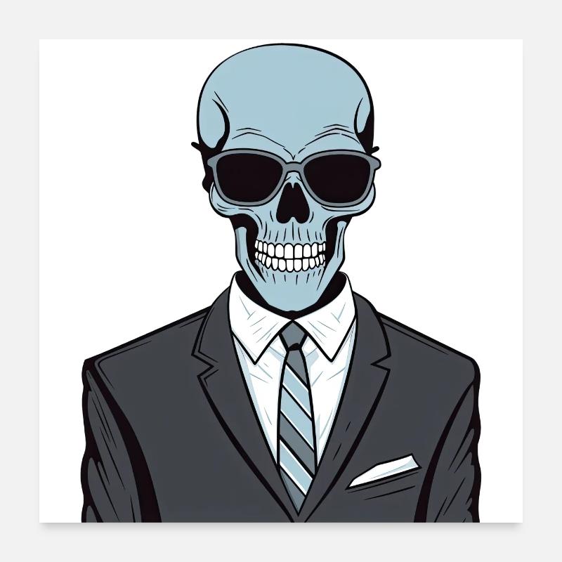 Sharp Dressed Skeleton Poster 24" x 24" (60x60 cm)