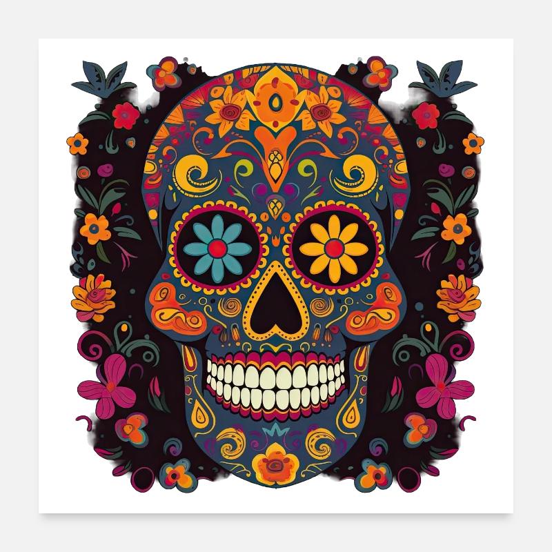 Fiesta Skelett Poster 60x60 cm