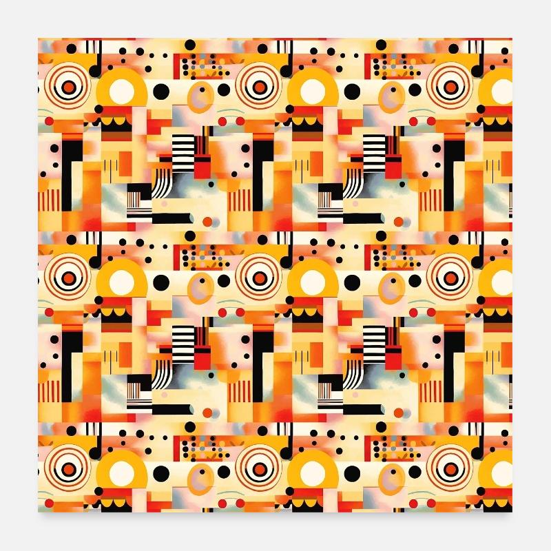 Formes abstraites sans couture Lignes Art moderne Poster 60 x 60 cm