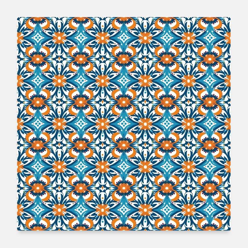 Tiles Seamless Pattern Motif Geometric Modern Art Poster 24" x 24" (60x60 cm)