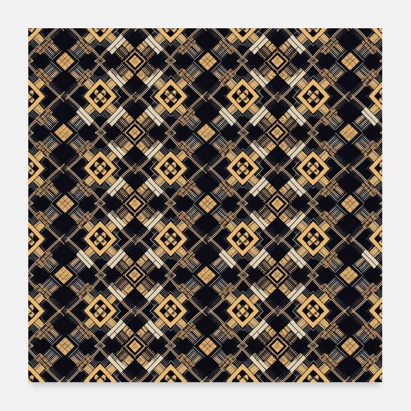 Tiles Seamless Pattern Motif Geometric Modern Art Poster 24" x 24" (60x60 cm)