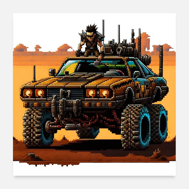 Road Trip post-apocalyptique Poster 60 x 60 cm