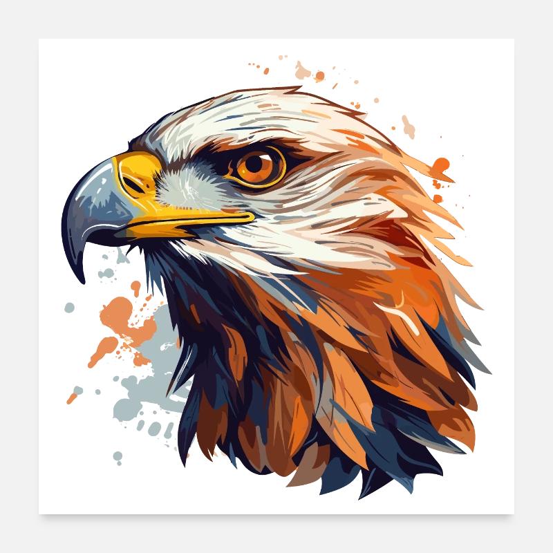 Adlerkopf Greifvogel Adler Poster 60x60 cm
