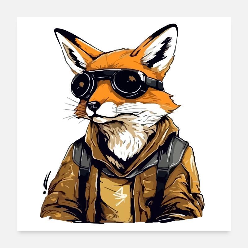 Zazo the fox Poster 24" x 24" (60x60 cm)