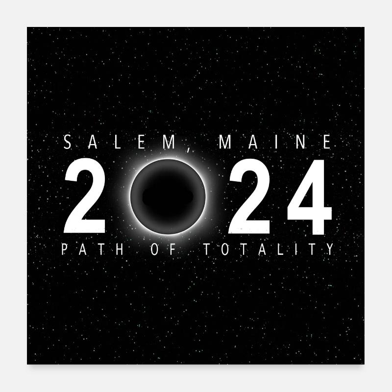 Salem Maine 2024 Eclipse Souvenir Cool Memento Poster 24" x 24" (60x60 cm)