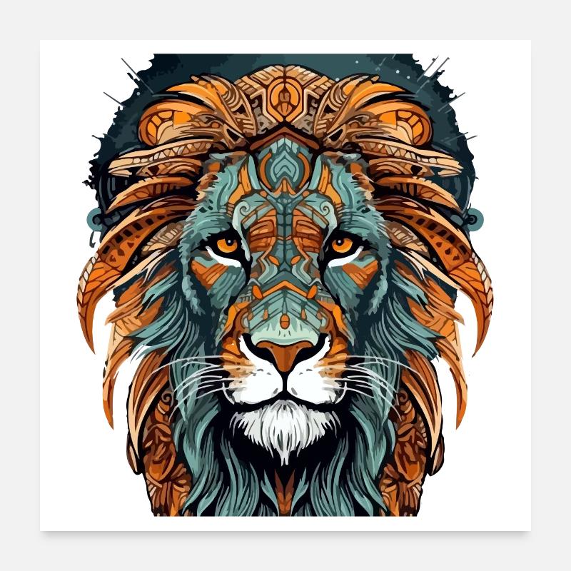 Simbo le lion Poster 60 x 60 cm