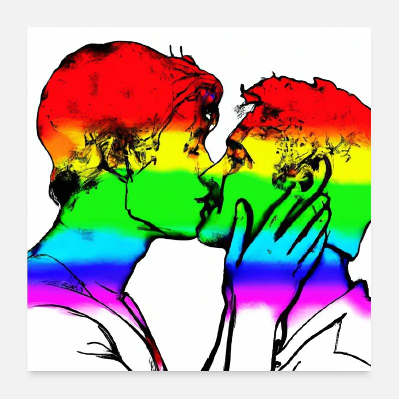 Embrasser les hommes Poster 60 x 60 cm