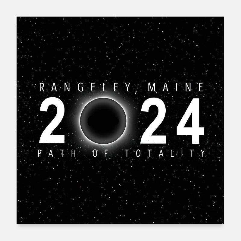 Rangeley Maine 2024 Eclipse Souvenir Cooles Andenken Poster 60x60 cm