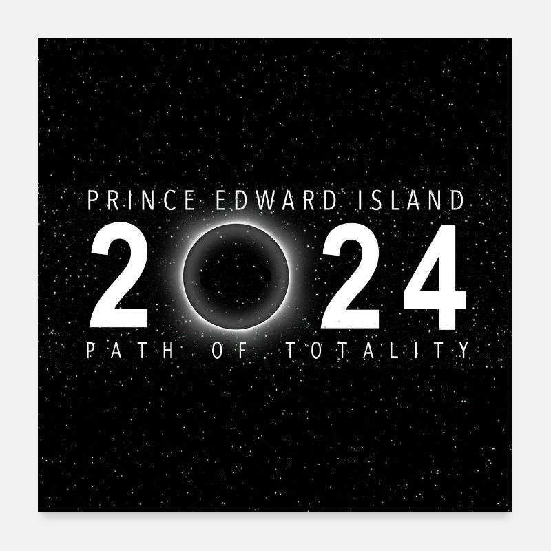 Souvenir de l’éclipse de 2024 de l’Île-du-Prince-Édouard Canada Poster 60 x 60 cm