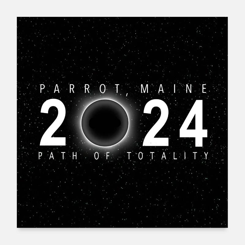 Perroquet Maine 2024 Eclipse Souvenir Cool Memento Poster 60 x 60 cm