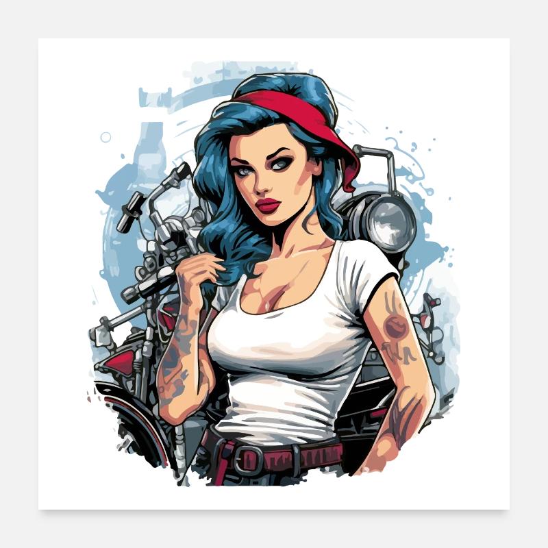 Eléonore pinup mechanic Poster 24" x 24" (60x60 cm)