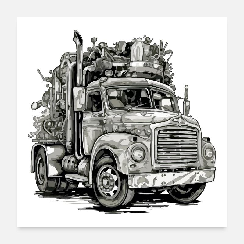 Camion Mightymoover Poster 60 x 60 cm