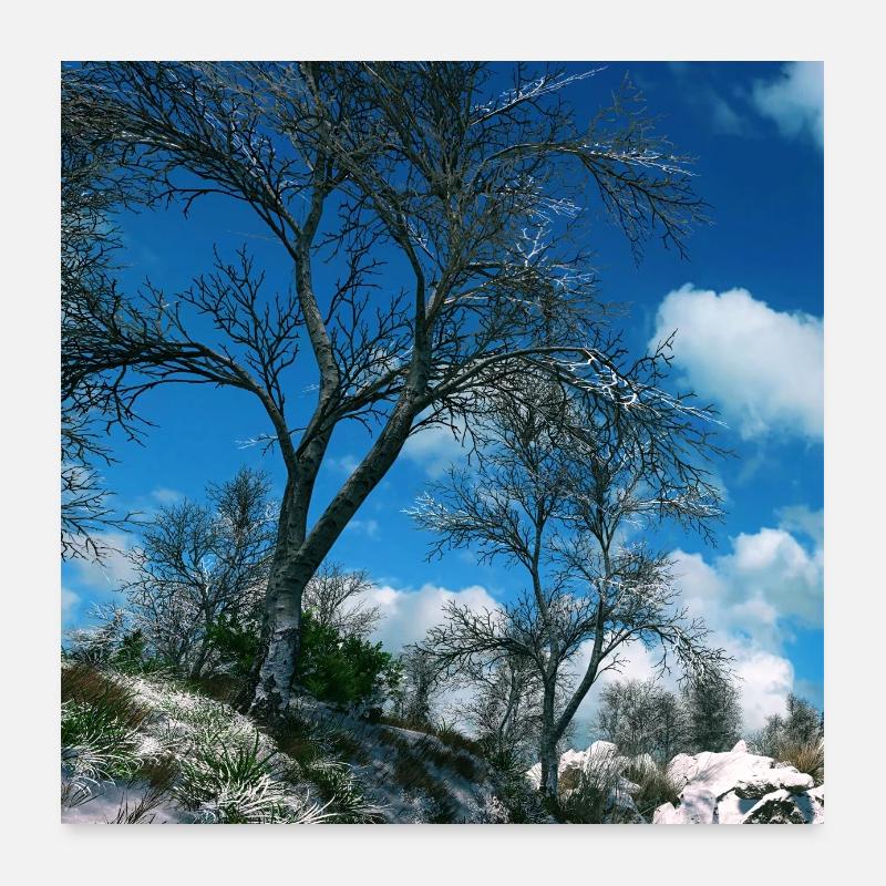 Landschaften einmal anders #02 - Poster 60x60 cm - Weiß