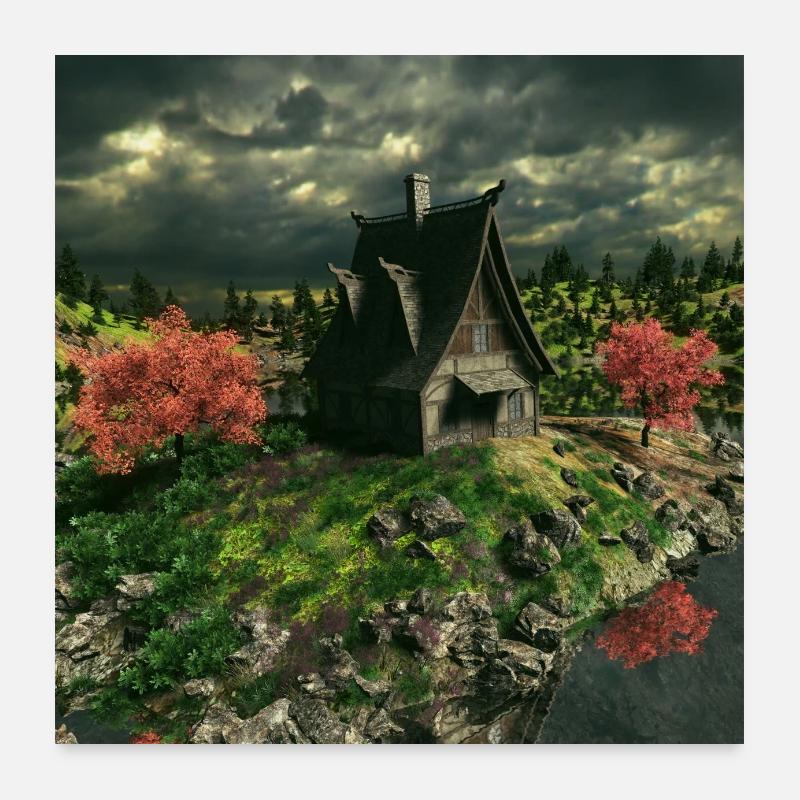 Landschaften einmal anders #06 - Poster 60x60 cm - Weiß