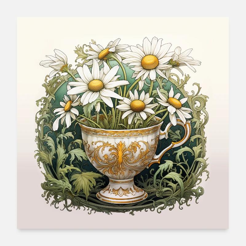 Chamomile flowers Poster 24" x 24" (60x60 cm)