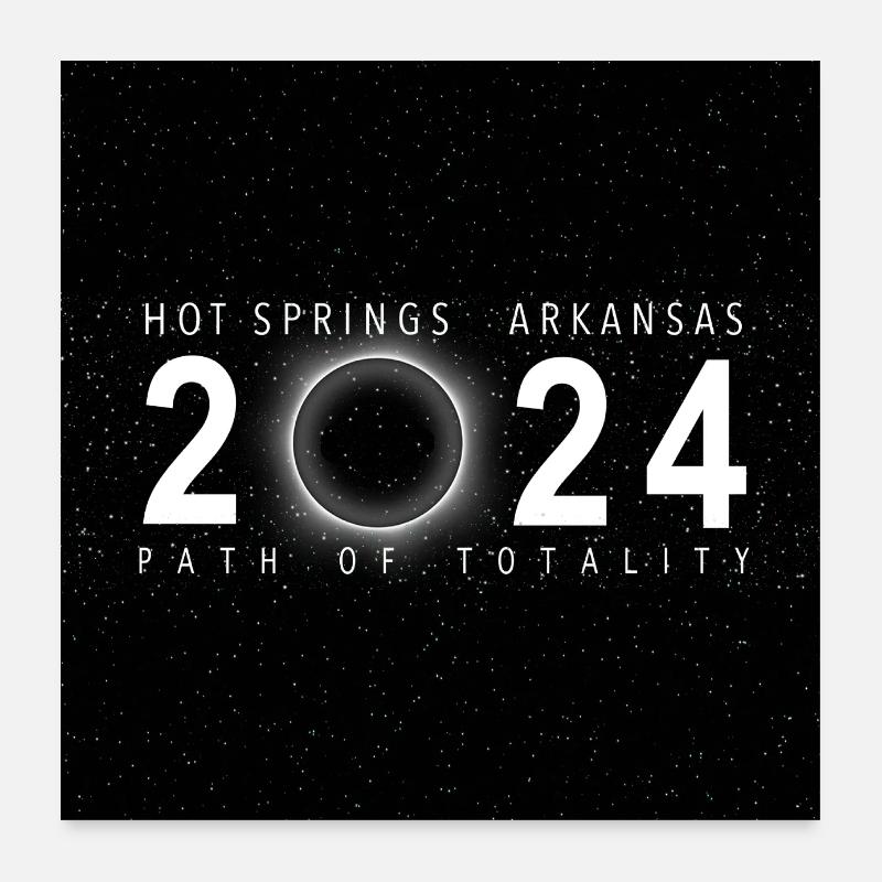 Hot Springs Arkansas 2024 Eclipse Souvenir Cool Poster 60 x 60 cm