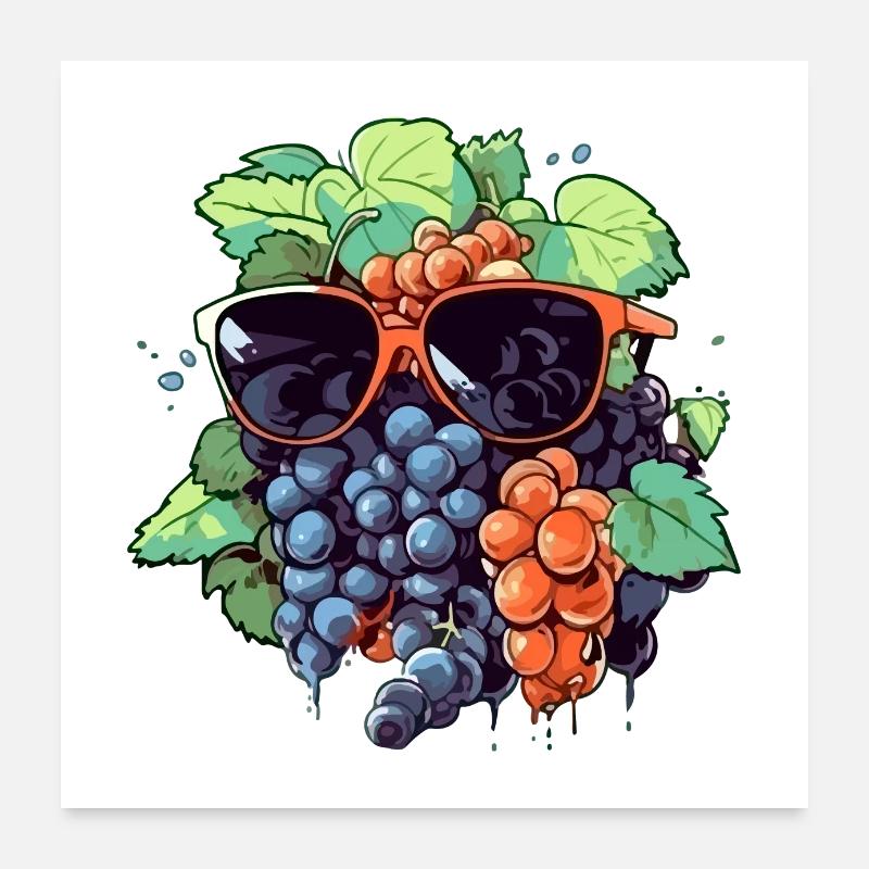 Grappe de raisin Bernard Poster 60 x 60 cm