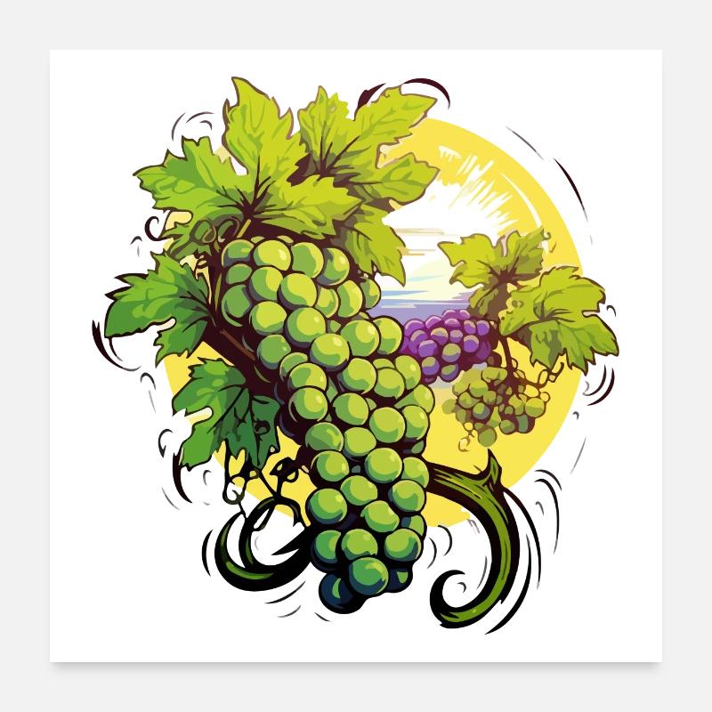 Trauben und Bezahlung Poster 60x60 cm