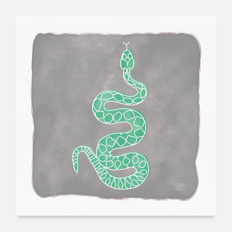 « Snake », design de ligne boho, série « Desert » Poster 60 x 60 cm